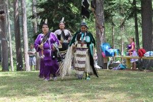Dancers at the Pow Wow wore beautiful traditional dresses 