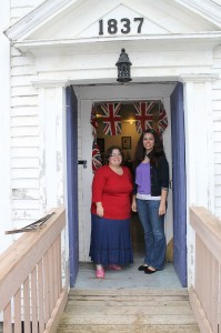 Katrina Barclay and Victoria Bell  are the museum hostesses for the Summer of 2013 At the Southern Victoria Historical Museum in Perth-Andover