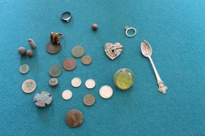 An array of some of the relics Greg has found since he  became a metal detecting enthusiast. 