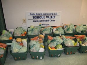 Typical baskets of fresh produce from the program