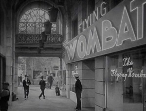 The Flying Wombat showroom in the 1938 movie  “The Young in Heart”