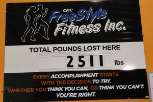 This new sign celebrates the weight lost by gym members over the past year