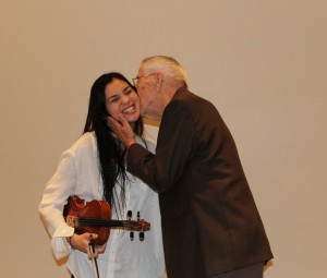 Kimye Gamblin gets an appreciative smooch from  Dr. White after her lovely violin solo