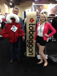 Dayna McLaughlin with a clothing rep and a great winter coat at the wholesaler’s convention in Las Vegas. The Look-One Stop is located at 541 East Riverside Drive in Perth-Andover  819-2100