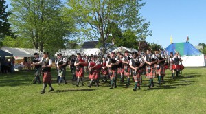 Marching Pipe Band at the Gathering of the Scots
