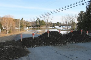 Route 105 heading south is closed, and The Bogan at Baird’s Campground is surrounded by water on April 18th