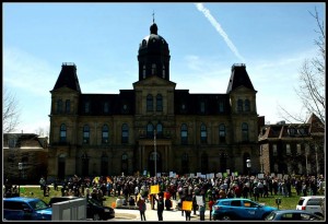 Nearly 1,000 people gathered for the Rally to Save Our Forests in  which was held on May 13th in Fredericton  Joe Gee photo