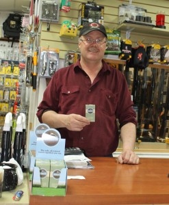 Rick at Marty’s Electric holds a box of Mozi-Q , a new natural insect repellent you take orally in tablet form