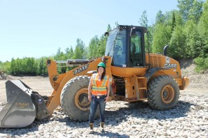 The course has trained Jenna Billings to  operate this front end loader, an excavator, a skid steer, a bull dozer and a back hoe loader