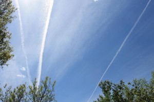 Got Chemtrails? I took this photo from my deck on  Sunday afternoon, June 1st at around 4 pm